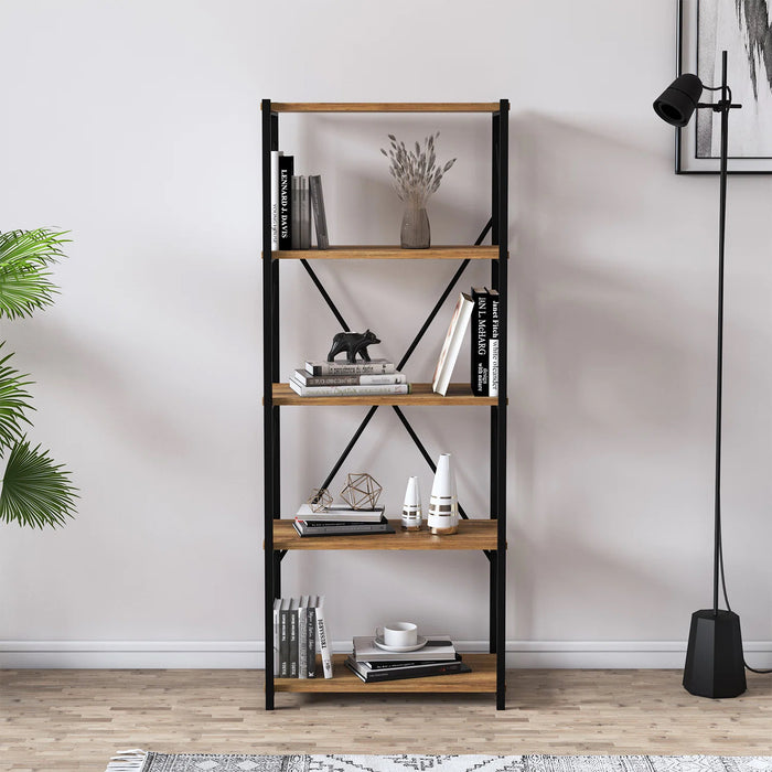 Setup Bookcase, Standing Shelves, Bookshelf, 4-tier Display Unit