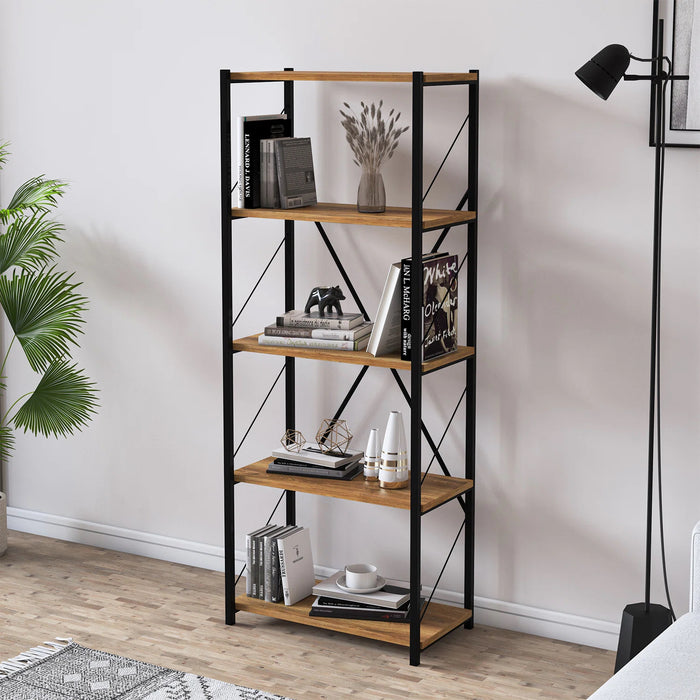 Setup Bookcase, Standing Shelves, Bookshelf, 4-tier Display Unit