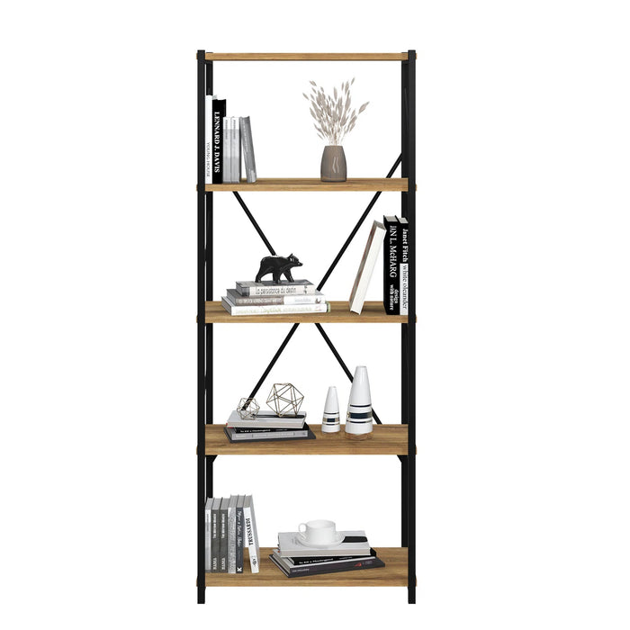 Setup Bookcase, Standing Shelves, Bookshelf, 4-tier Display Unit