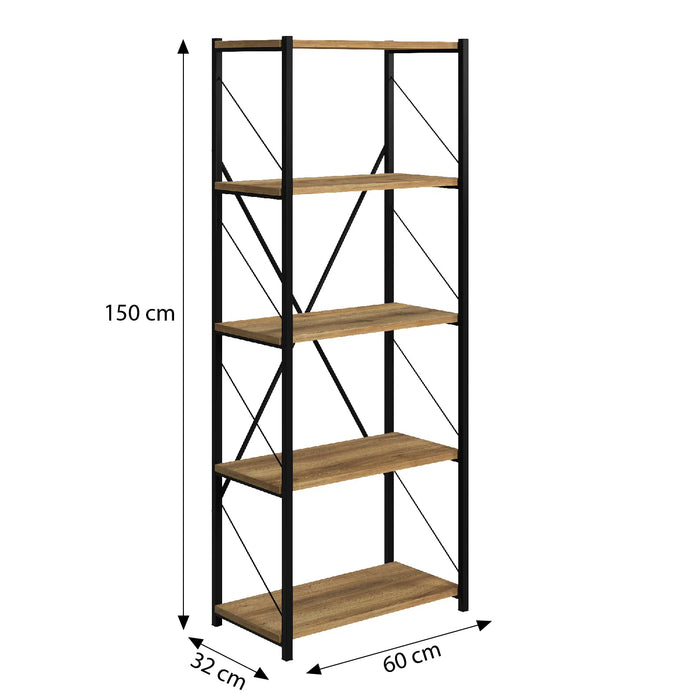 Setup Bookcase, Standing Shelves, Bookshelf, 4-tier Display Unit