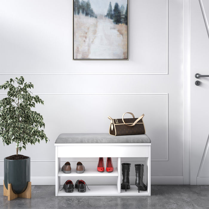 Pera 6 Pair Shoe Cabinet with Bench and Hidden Storage by Ruumstore