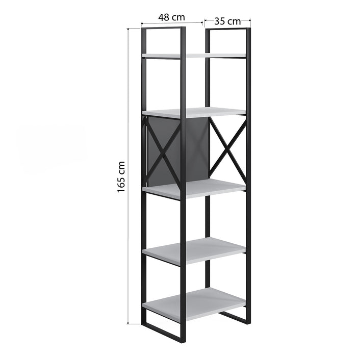 Meta 48cm W x 164cm H Narrow Bookcase by Ruumstore