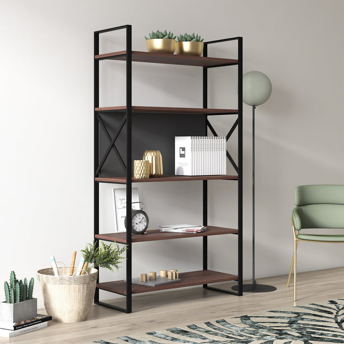 Meta 86cm W x 159cm H Wide Bookcase by Ruumstore