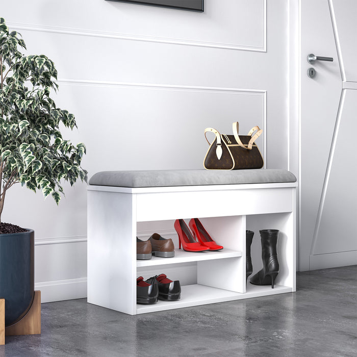 Pera 6 Pair Shoe Cabinet with Bench and Hidden Storage by Ruumstore