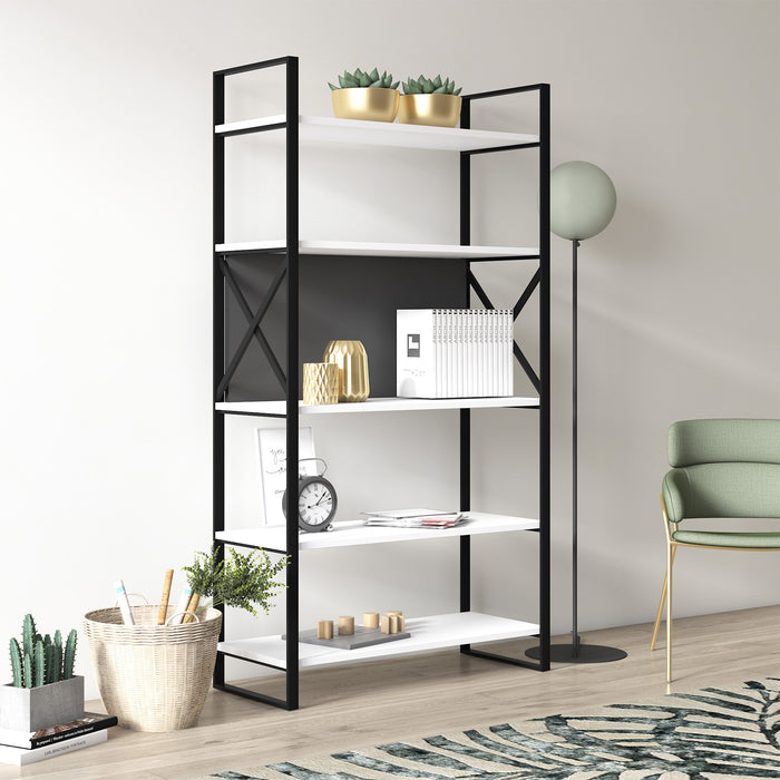 Meta 86cm W x 159cm H Wide Bookcase by Ruumstore