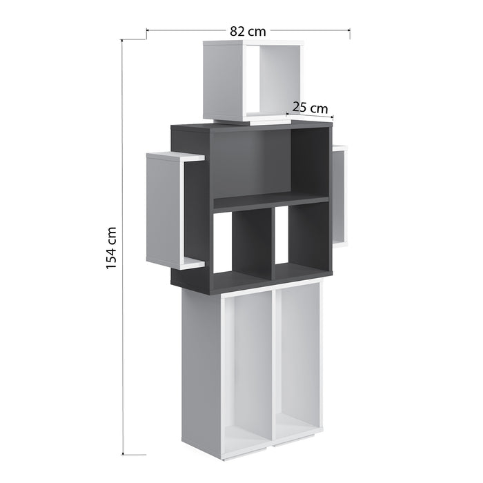 Robotic 82 W x 154 H Bookshelf White/Anthracite by Ruumstore