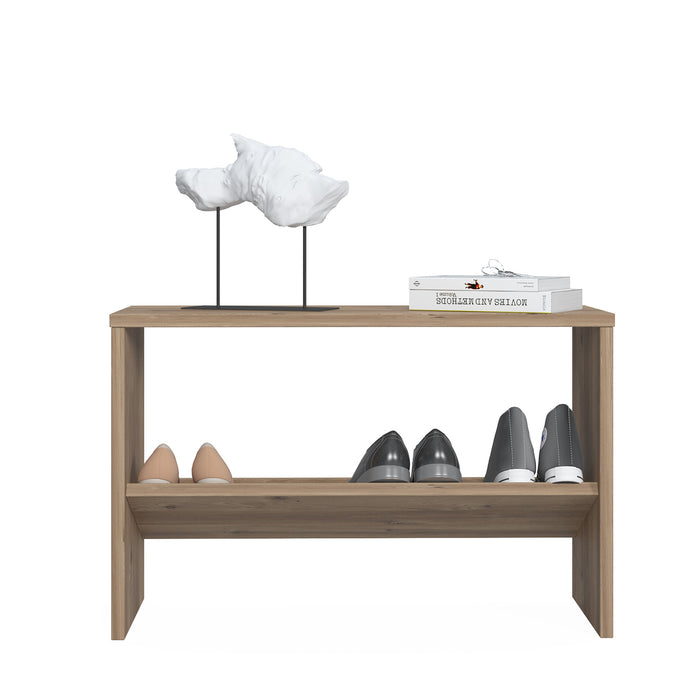 Mio 4 Pair Shoe Cabinet with Bench White by Ruumstore