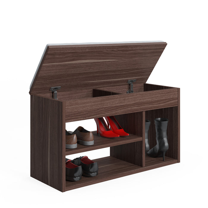 Pera 6 Pair Shoe Cabinet with Bench and Hidden Storage by Ruumstore