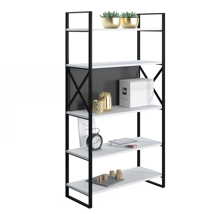 Meta 86cm W x 159cm H Wide Bookcase by Ruumstore