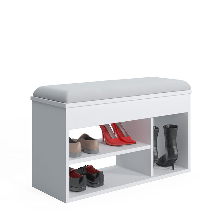 Pera 6 Pair Shoe Cabinet with Bench and Hidden Storage by Ruumstore