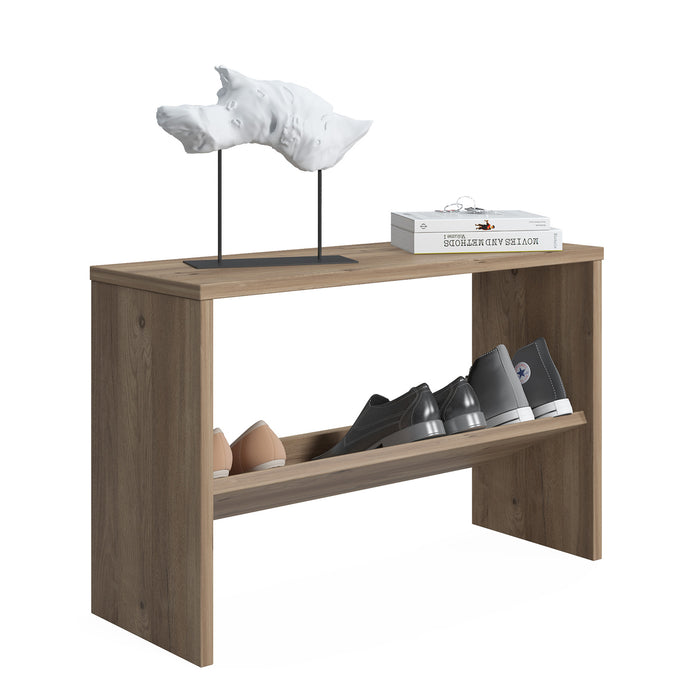 Mio 4 Pair Shoe Cabinet with Bench White by Ruumstore