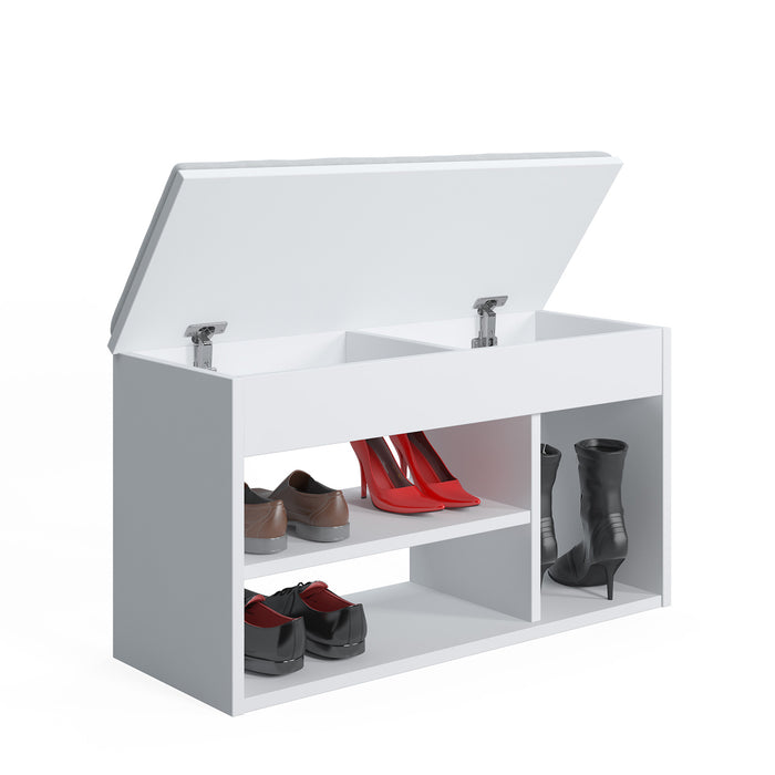 Pera 6 Pair Shoe Cabinet with Bench and Hidden Storage by Ruumstore