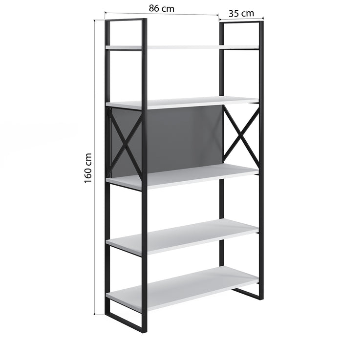 Meta 86cm W x 159cm H Wide Bookcase by Ruumstore