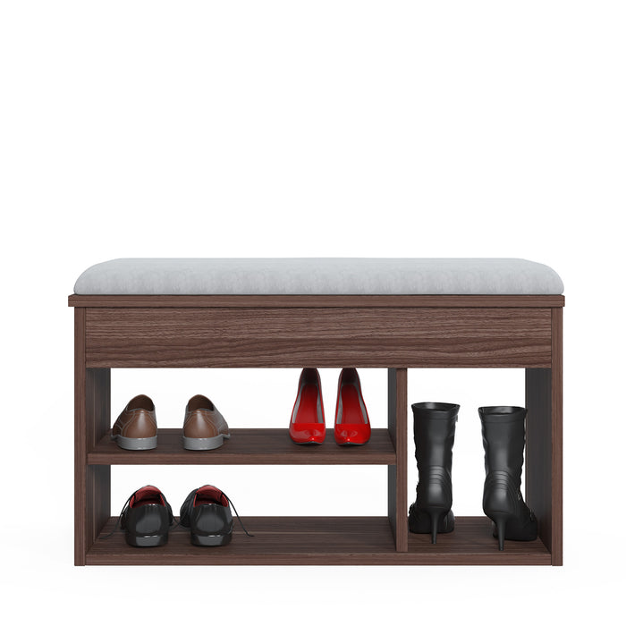 Pera 6 Pair Shoe Cabinet with Bench and Hidden Storage by Ruumstore