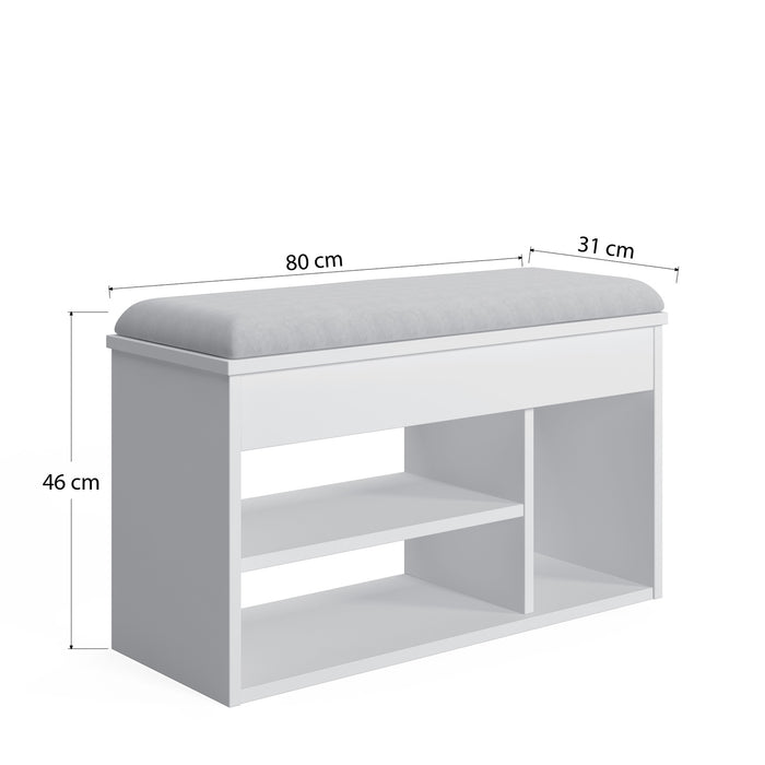 Pera 6 Pair Shoe Cabinet with Bench and Hidden Storage by Ruumstore