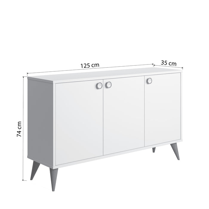 Vega 74cm Tall 3-Door Console Cabinet by Ruumstore