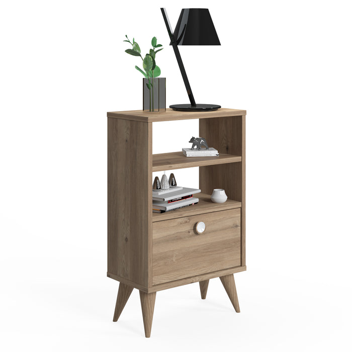 Vega 74cm Tall Nightstand with Shelf by Ruumstore