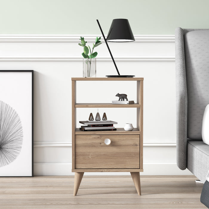 Vega 74cm Tall Nightstand with Shelf by Ruumstore