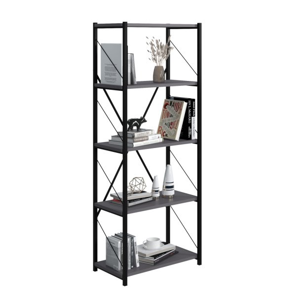 Setup Bookcase, Standing Shelves, Bookshelf, 4-tier Display Unit