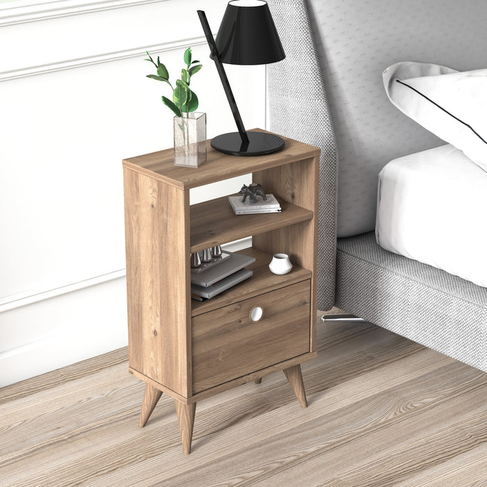 Vega 74cm Tall Nightstand with Shelf by Ruumstore