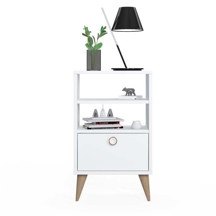 Vega 74cm Tall Nightstand with Shelf by Ruumstore