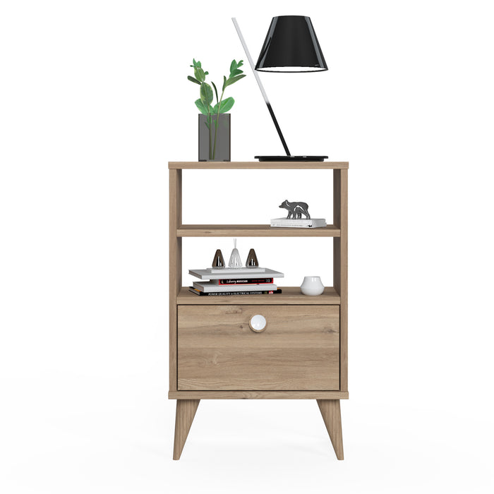 Vega 74cm Tall Nightstand with Shelf by Ruumstore