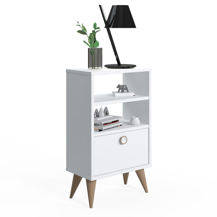 Vega 74cm Tall Nightstand with Shelf by Ruumstore