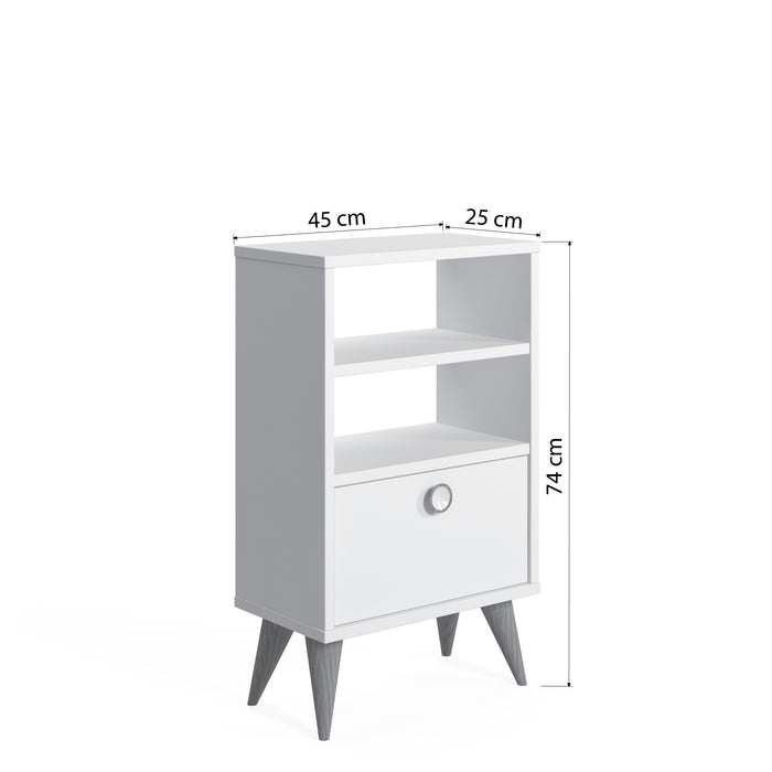 Vega 74cm Tall Nightstand with Shelf by Ruumstore