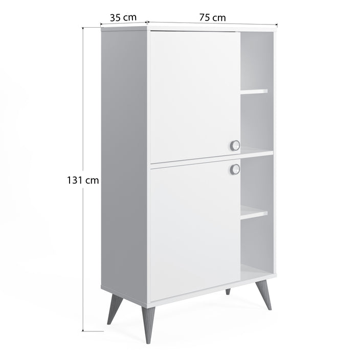 Vega 131cm Tall 2-Door Cabinet by Ruumstore