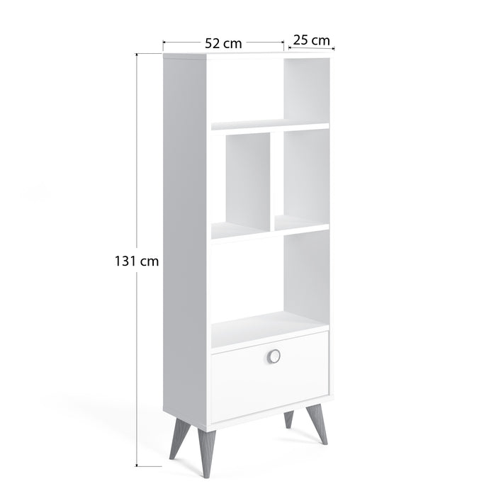 Vega 52cm W x 130cm H Narrow Bookshelf by Ruumstore