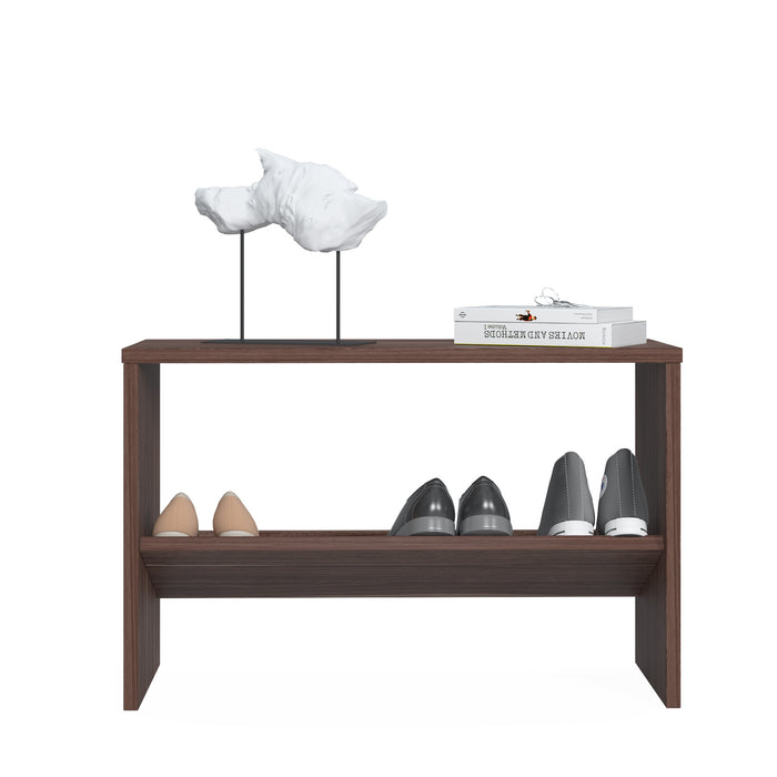 Mio 4 Pair Shoe Cabinet with Bench White by Ruumstore