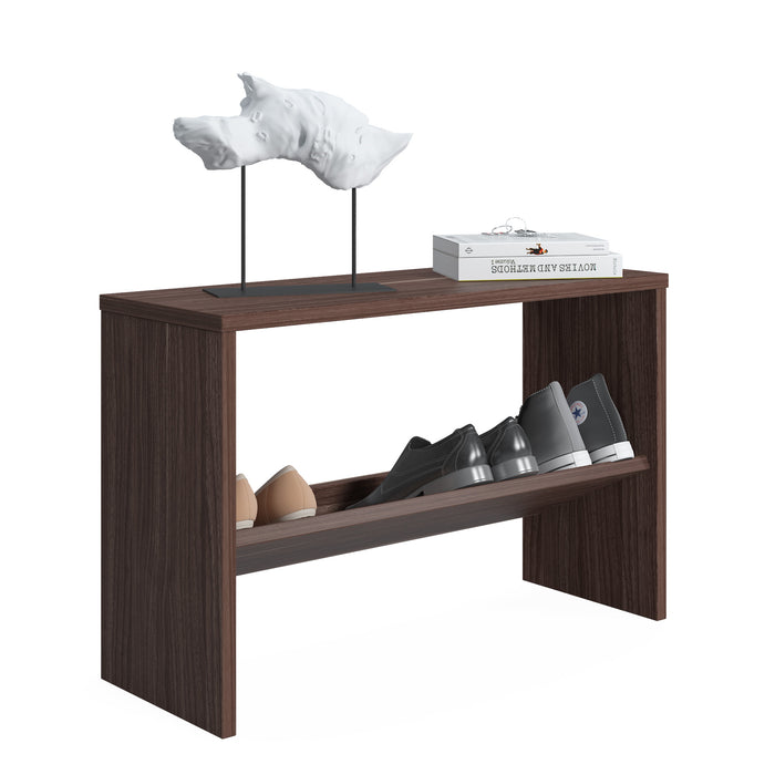 Mio 4 Pair Shoe Cabinet with Bench White by Ruumstore