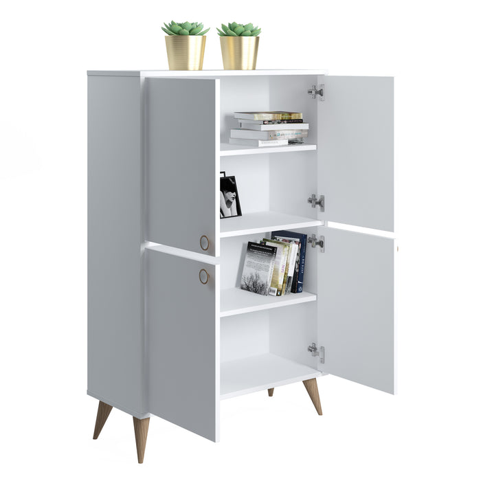 Vega 131 cm Tall 4-Door Accent Cabinet by Ruumstore