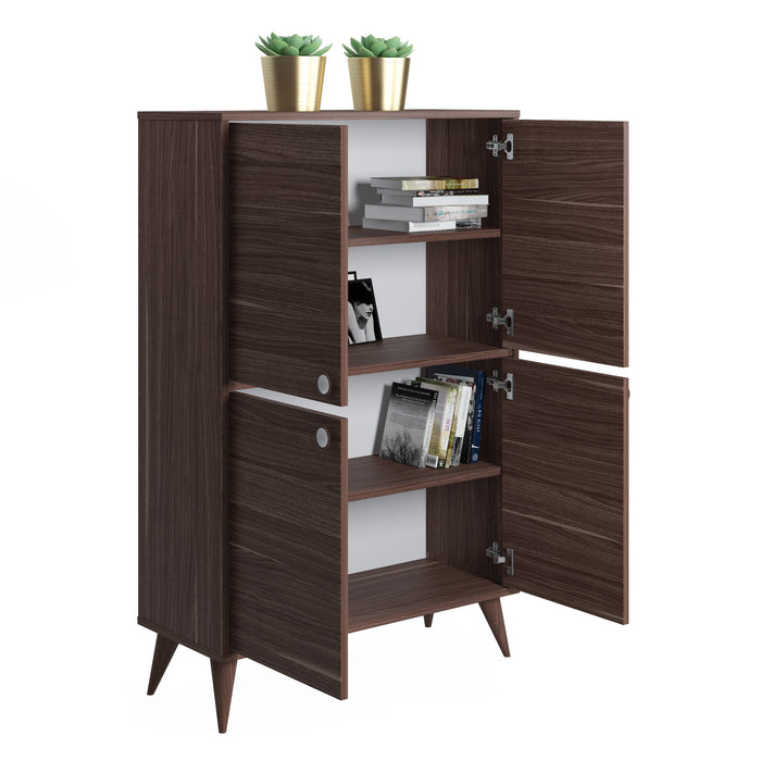 Vega 131 cm Tall 4-Door Accent Cabinet by Ruumstore