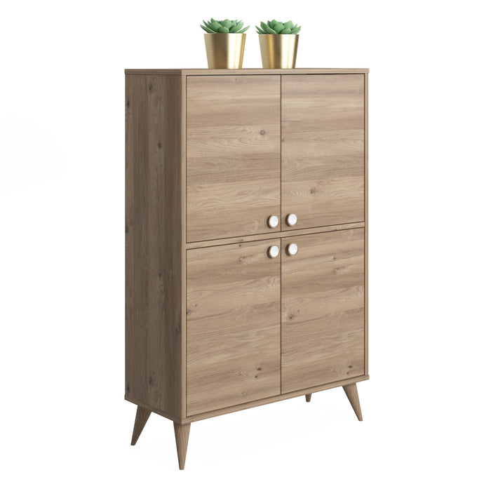 Vega 131 cm Tall 4-Door Accent Cabinet by Ruumstore