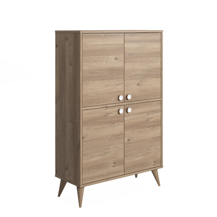 Vega 131 cm Tall 4-Door Accent Cabinet by Ruumstore