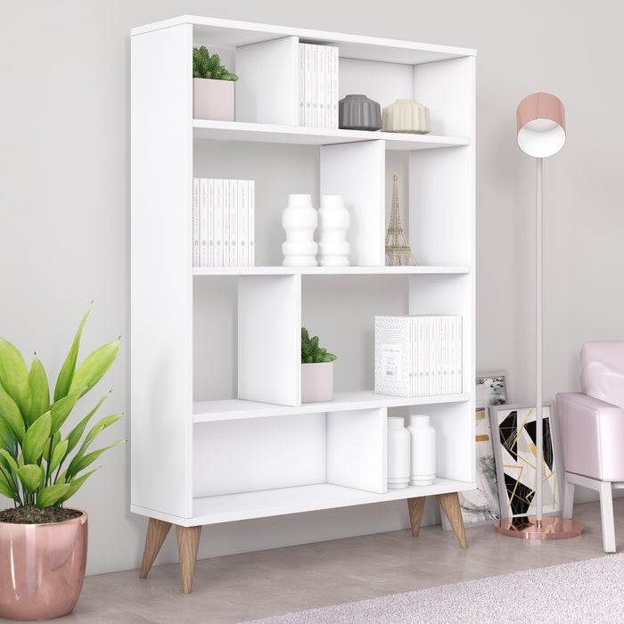 Vega 90cm W x 130cm H Wide Bookshelf by Ruumstore