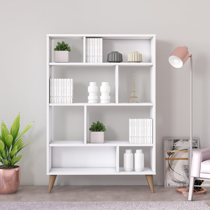 Vega 90cm W x 130cm H Wide Bookshelf by Ruumstore